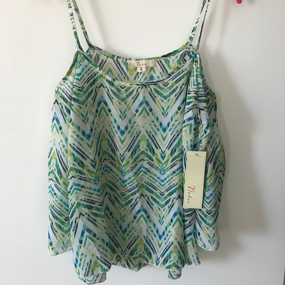 Nabee Cold Shoulder Multicolor Top Size M